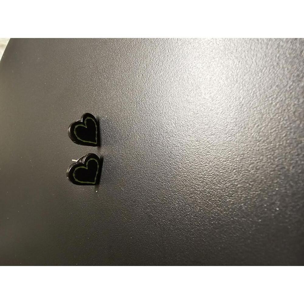 Disney Black Mini Heart Shaped Post Earrings - Picture 2 of 3